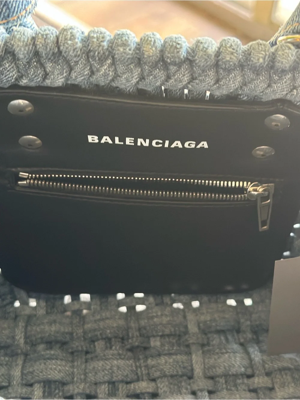 NEW Balenciaga Denim Bistro XS Basket Top Handle Bag